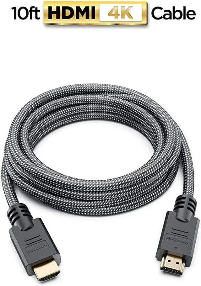 Alt view image 2 of 7 - 4K HDMI Cable 10 ft | High Speed Braided Nylon Gold Connectors 4K 60Hz Ultra HD 2K 1080P Dolby ARC Compatible | for Laptop Monitor PS5 PS4 Xbox One Fire TV Apple TV More