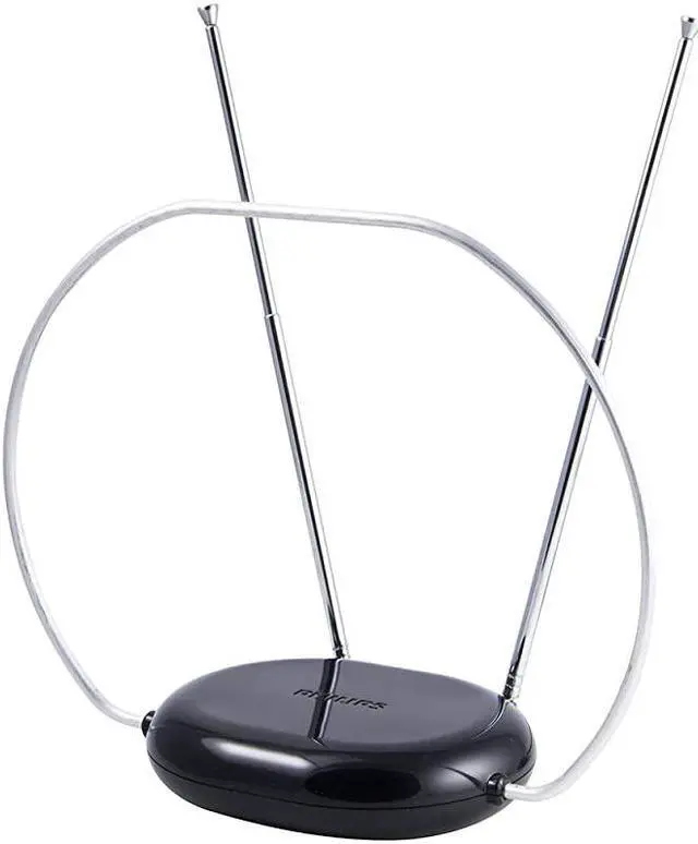 Main image of Rabbit Ears Indoor TV Antenna Dipoles and Circular Loop Tabletop Antenna Digital Smart TV Compatible HDTV Antenna 4K 1080P VHF UHF 5Ft Coaxial Cable Black SDV8201B27