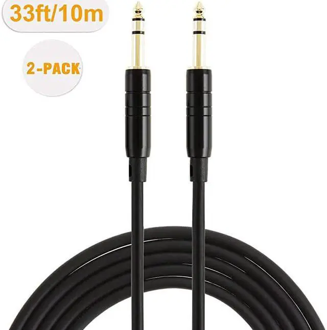 Alt view image 6 of 6 - 14 TRS Cable 2Pack 33FT 14 Inch to 14 Inch 635mm Balanced Stereo Audio Cable for Studio MonitorsMixerYamaha SpeakerReceiverBlack