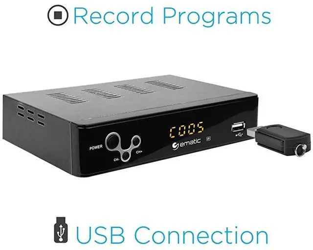 Alt view image 6 of 6 - Digital Converter  Digital TV Converter Box with Recording Playback Parental Controls AT103B