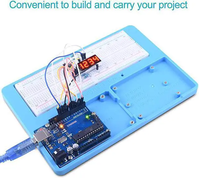 Alt view image 2 of 7 - Ultimate Starter Kit Compatible with Arduino IDE 328P Control Board 260 Pages Detailed Tutorial 217 Items 51 Projects Breadboard with Arduino IDE Starter Kit
