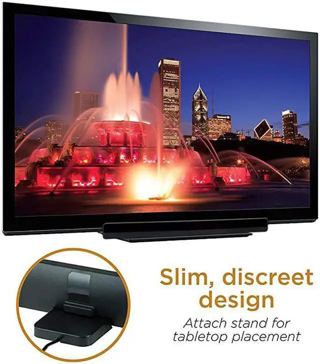 Alt view image 7 of 7 - Amplified TV Antenna Indoor Bar Design Long Range Supports 4K 1080P HD Digital VHF UHF Smart TV Indoor Antenna Amplifier Signal Booster Black 47331