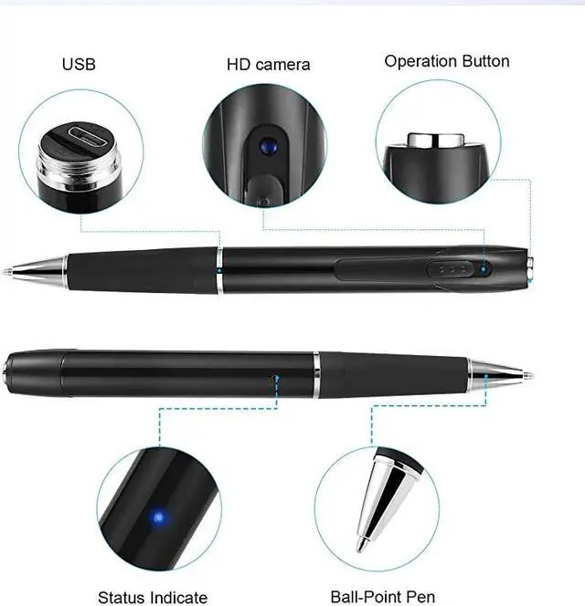 Alt view image 3 of 7 - Hidden CameraSpy CameraSpy Pen 25 Hours Video Taking Battery Life 1080p HD Spy Camera Pen  Camera Pen with 32GB Memory for Business Conference and Security