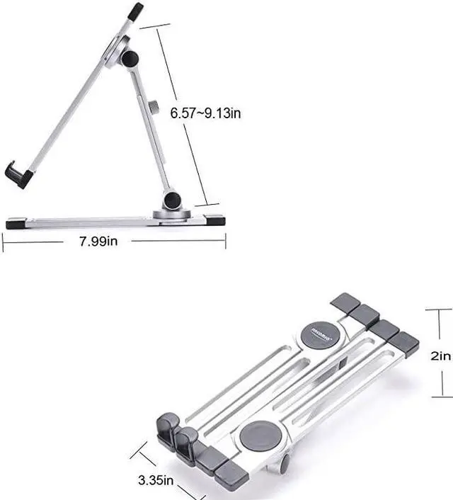 Alt view image 5 of 7 - FoldUp Travel Stand Aluminum Universal Tablet Stand Holder MultiAngle Adjustable for iPad iPhone Notebook Kindle Samsung Galaxy Tab Nintendo Switch Apple iPad Pro 10