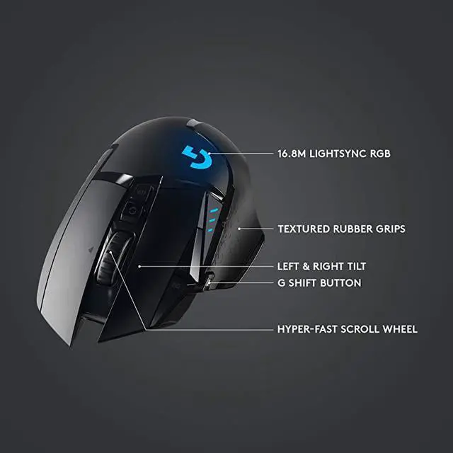 Alt view image 6 of 7 - 502 Lightspeed Wireless Gaming Mouse with HERO 25K Sensor PowerPlay Compatible Tunable Weights and Lightsync RGB Black