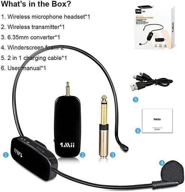 Alt view image 7 of 7 - Long Range Wireless Microphone Wireless Headset Mic System160ft Range 24G Wireless Microphone 2 in 1Fitness Microphone Headset for Speakers Voice Amplifier PA Speakers