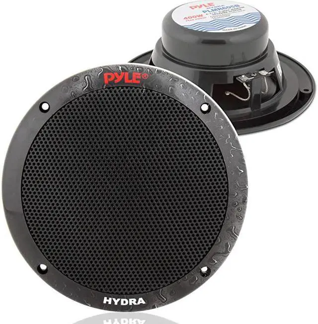 Main image of 65 Inch Dual Marine Speakers 2 Way Waterproof and Weather Resistant Outdoor Audio Stereo Sound System with 400 Watt Power Polyprone Cone and Butyl Rubber Surround 1 Pair PLMR605W Black