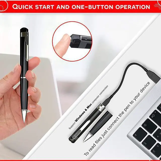 Alt view image 5 of 6 - Spy Camera Pen 1080p | Nanny Camera Spy Pen Full HD Loop Recording or Picture Taking | Wireless Security Cam with Wide Angle Lens Discrete Rechargeable