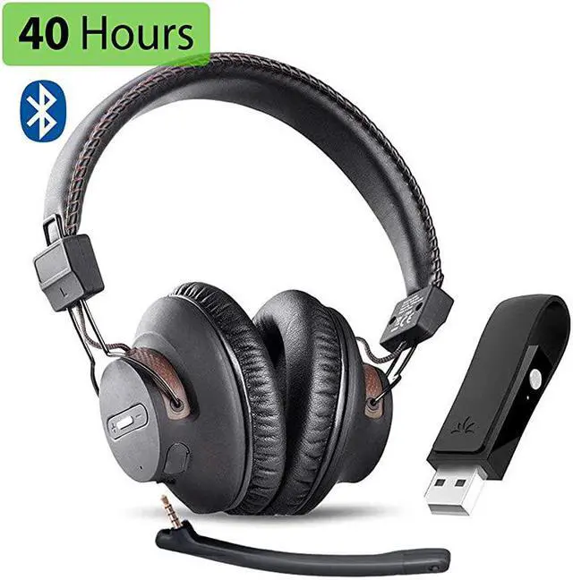 Main image of DG59M Wireless Gaming Headphones Set wDetachable Boom Mic Bluetooth USB Audio Dongle Compatible with PS4 PS5 PC Laptop Computer Chat Music Easy Mute No Delay 40hrs Play Time