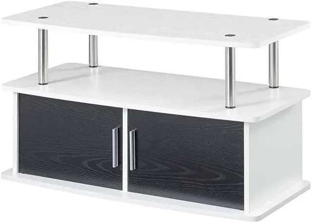 Main image of Designs2Go Deluxe 2 Door TV Stand with Cabinets White