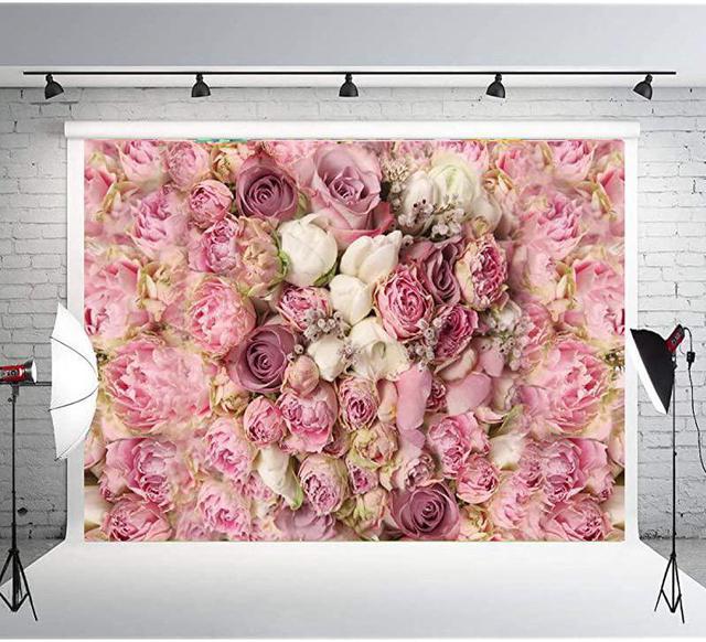 Pink Rose Flower Wall Backdrops Wedding Birthday Floral Theme Party  Background