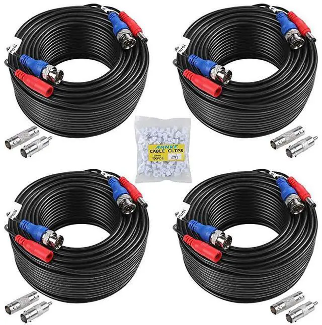 Alt view image 2 of 7 - 100ft BNC Video and Power Security Camera Cable with BNC Connectors and RCA Adapters for CCTV Camera System Black