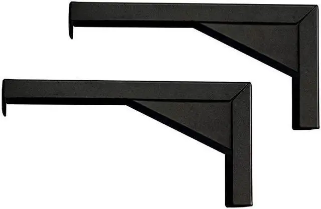 Main image of 12quot Black Universal Projector Screen LBrackets Reinforced Single Metal Welded Construction Wall or Ceiling Mount Includes Hooks and Hardware Model ZVMAXLB12B