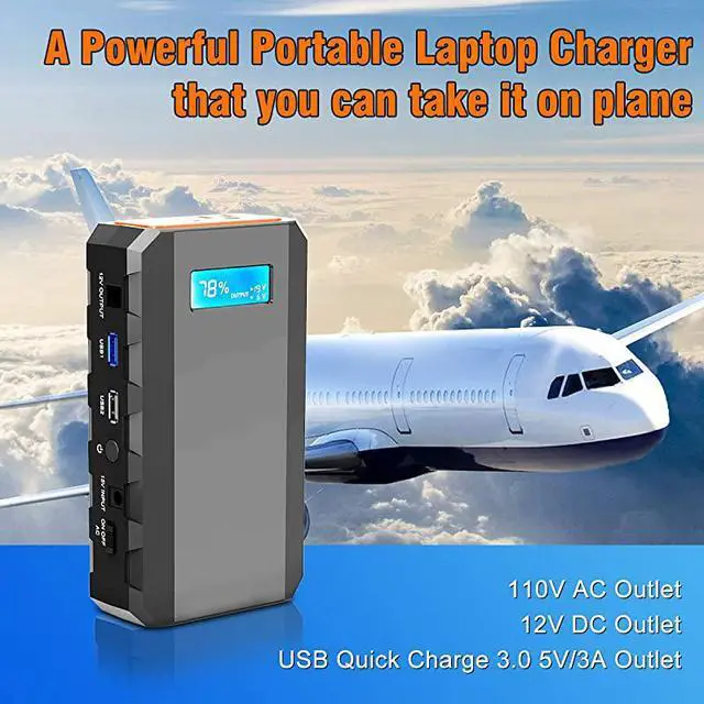Alt view image 5 of 7 - Portable Laptop Phone Charger with AC DC USB Outlets A Super Travel Portable Battery Pack Power Bank for HP Notebooks MacBook iPad iPhone