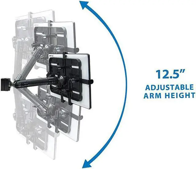 Alt view image 6 of 7 - Premium Car Headrest Tablet Holder with Adjustable Arm Heavy Duty Carbon Fiber Car Tablet Mount for iPad Galaxy Fire Tablets MI7311