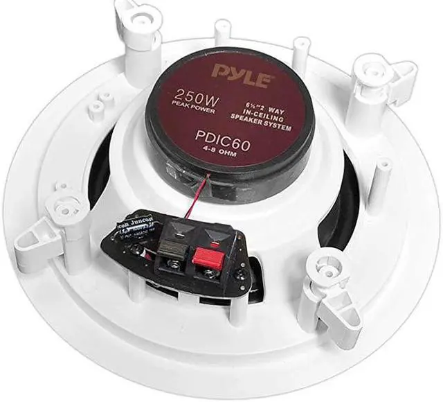 Alt view image 3 of 6 - 6.5'' In-Wall/In-Ceiling Midbass Speakers (Pair) - 2-Way Woofer Speaker System Directable 1” Titanium Dome Tweeter Flush Mount Design w/ 65Hz - 22kHz Frequency Response 250 Watts Peak -  PDIC60