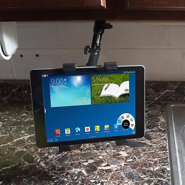 Alt view image 6 of 7 - TabDock FixedPro 360 Heavy Duty Metal 8quot MultiAngle Drill Base Mount for All 7quot 10quot Tablets iPad Nexus Samsung Tab for Desks Tables Countertops Great for Homes Businesses etc