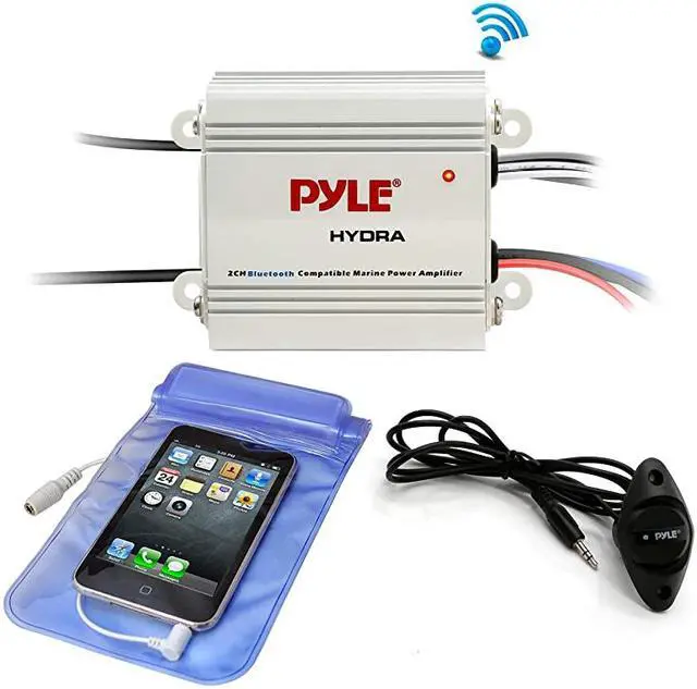 Main image of Auto 2Channel Bridgeable Marine Amplifier 200 Watt RMS 4 OHM Full Range Stereo with Wireless Bluetooth amp Powerful Prime Speaker High Crossover HD Music Audio MultiChannel SystemPLMRMB2CW