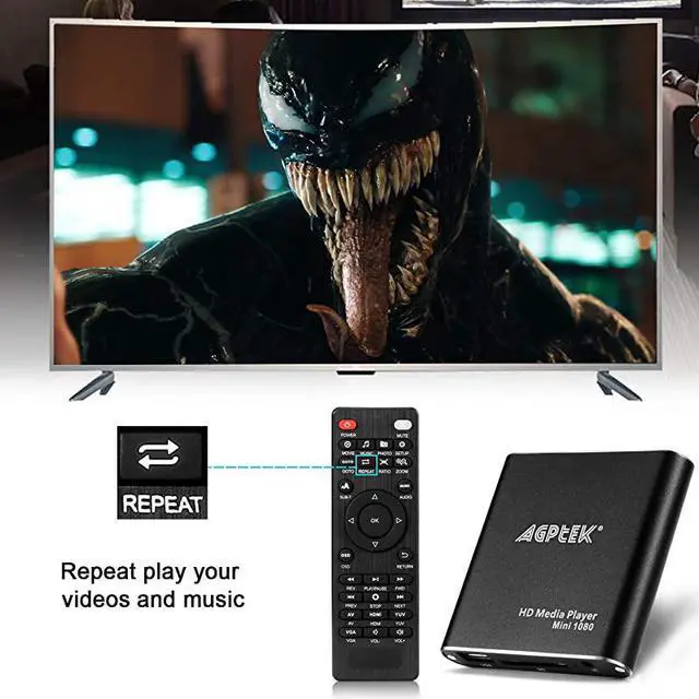 Alt view image 7 of 7 - Media Player Black Mini 1080p FullHD Ultra Digital Media Player for MKVRM HDD USB Drives and SD Cards