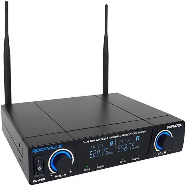 Alt view image 2 of 7 - 1 RWM72U Dual UHF Wireless Handheld Microphone System Digital Display XLR Connector