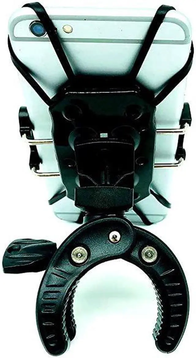 Alt view image 2 of 4 - Holder with Clamp - Universal Cell Mount Holder for Bike, Boat, Car, Golf Cart and Stroller, Fits iX, 8 | 8 Plus, 7 | 7 Plus, i6s | 6s Plus, Galaxy S7, S6, S5, Adjustable