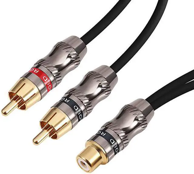 Alt view image 3 of 4 - RCAPhono Splitter Cable RCA Female to Dual Male Gold Plated Adapter Stereo Audio YCable Heavy Duty 1 Female to 2 Male 1025 cm