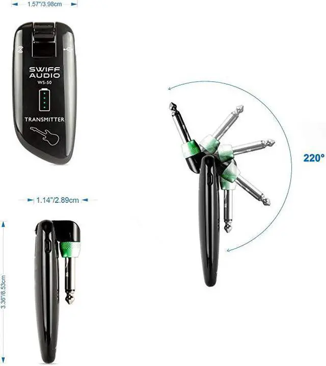 Alt view image 7 of 7 - HighGrade Electronic Guitar Wireless System Rechargeable Guitar Transmitter Receiver Support Multi Channels and 55 Hours Long Battery Life for All Electric Musical Instruments