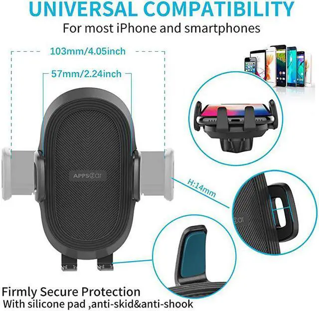 Alt view image 3 of 7 - Cup Phone Holder for WindshieldDashboardWindow Universal Dashboard Windshield Sturdy Cup Car Phone Mount with Strong Sticky Gel PadCompatible W iPhone Samsung Other Smartphone