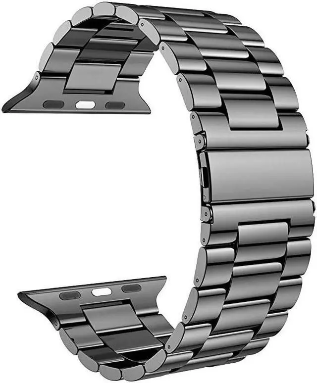 Alt view image 2 of 7 - Stainless Steel Metal Band for Apple Watch 38404244mm Strap Replacement Link Bracelet Band Compatible with Apple Watch Series 6 Apple Watch Series 5 Apple Watch Series 1234Grey4244mm