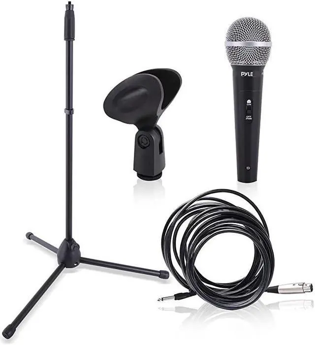 Main image of Professional Handheld Dynamic Microphone Kit Unidirectional Vocal Wired Microphone wCarry Bag Metal Mic Stand HolderClip 164ft XLR Audio Cable to 14 Audio Connection  PDMIC88ST