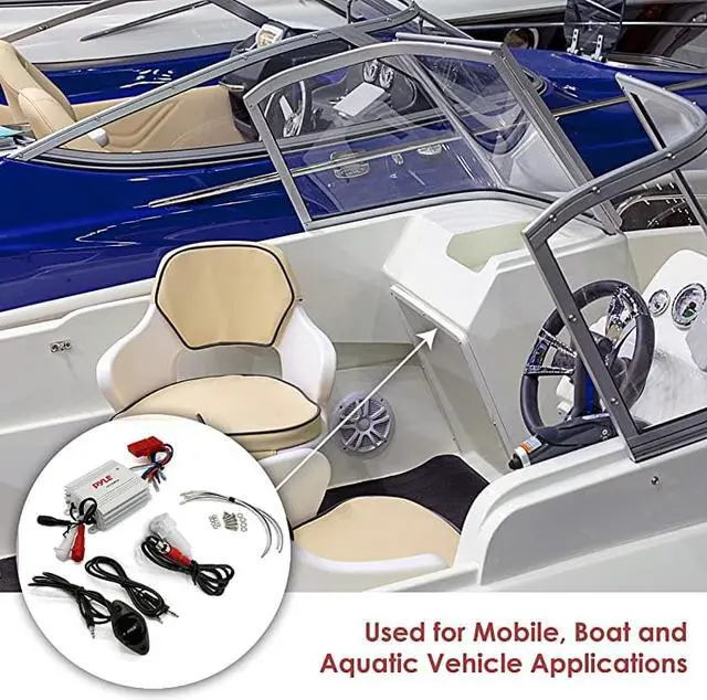 Alt view image 7 of 7 - Auto 2Channel Bridgeable Marine Amplifier 200 Watt RMS 4 OHM Full Range Stereo with Wireless Bluetooth amp Powerful Prime Speaker High Crossover HD Music Audio MultiChannel SystemPLMRMB2CW