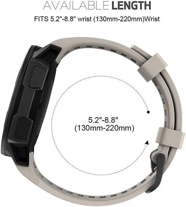 Alt view image 6 of 7 - for Garmin Instinct Band, Soft Silicone Replacement Watch Strap Compatible with Garmin Instinct/ Solar/ Tactical(tundra)