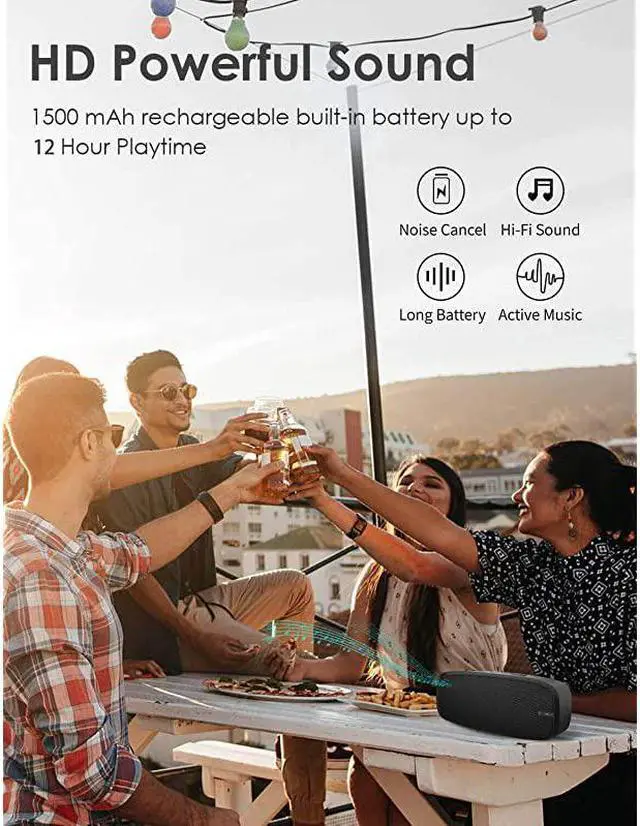 Alt view image 6 of 7 - Bluetooth Speaker Wireless Portable Speaker with Loud Stereo Sound Rich Bass 12Hour Playtime Builtin Mic Perfect for iPhone Samsung and More