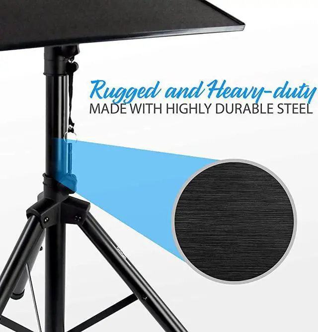 Alt view image 3 of 7 - Universal Laptop Projector Tripod Stand 2 Pcs Computer Book DJ Equipment Holder Mount Height Adjustable Up to 52 Inches w 20 x 16 Plate Size Perfect for Stage or Studio Use  PLPTS4X2