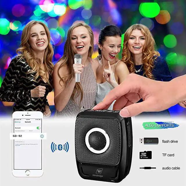Alt view image 2 of 7 - Portable PA System, Bluetooth Speaker with Microphone, 2 Mic and Speaker Small, Wireless Voice Amplifier 25 Watts for Presentation,Teaching, Karaoke etc S92 Pro