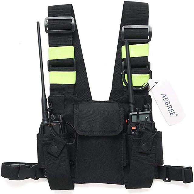 Chest Rig Bag Radio Harness Front Pouch Holster Military Vest Rig Bag  Adjustable