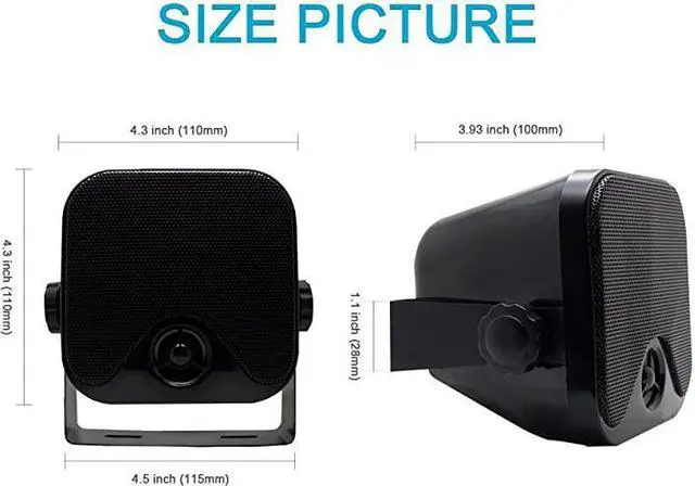Alt view image 2 of 7 - Inches Heavy Duty Waterproof Boat Marine Box Bluetooth Outdoor Speakers Surface Mounted for Camper Skid Steer ATV UTV RZR Golf Cart Tractor