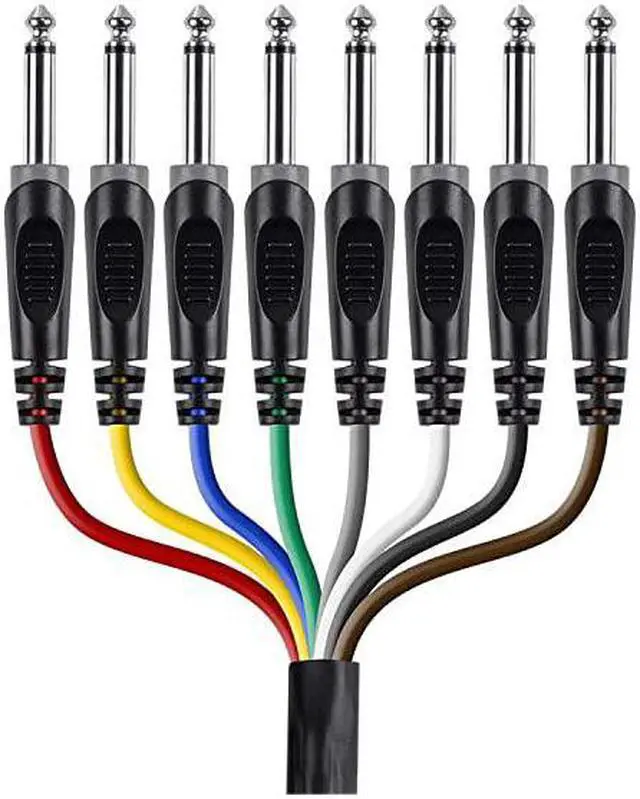 Alt view image 2 of 3 - 8-Channel 1/4 Inch TS Male to 1/4 Inch TS Male Snake 26AWG Cable C/d - 2 Meter (6 Feet) with 8 Balanced Mono/Unbalanced Stereo Lines