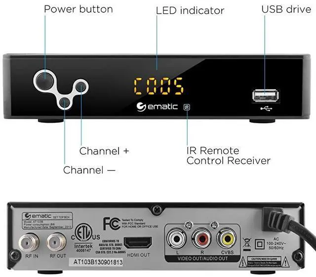 Alt view image 3 of 6 - Digital Converter  Digital TV Converter Box with Recording Playback Parental Controls AT103B