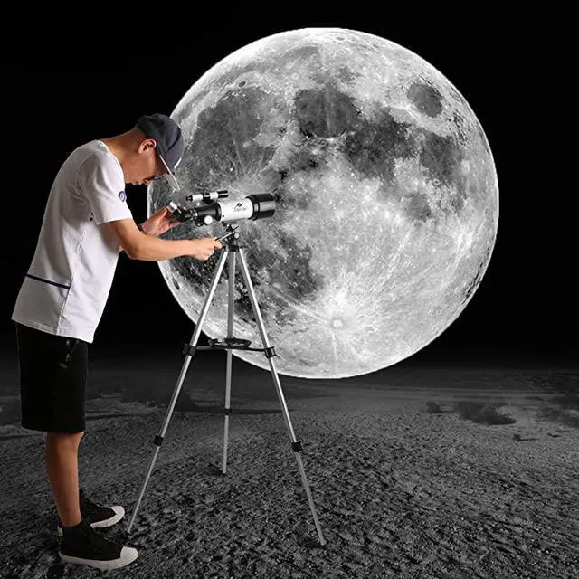Alt view image 6 of 7 - Telescope 70mm Aperture 400mm AZ Mount Astronomical Refracting Telescope for Kids Beginners Travel Telescope with Carry Bag Phone Adapter and Wireless Remote