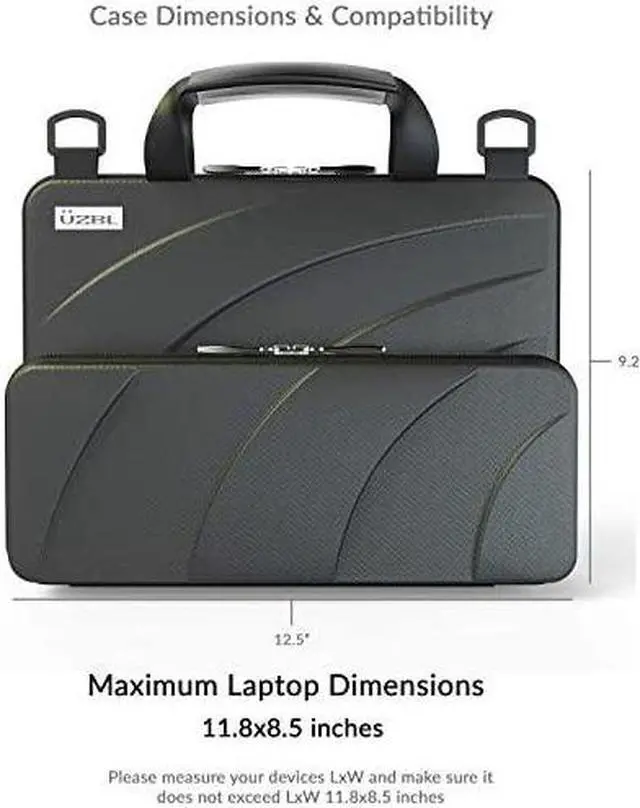 Alt view image 7 of 7 - 11116 inch Workin Chromebook Laptop Case with Pouch and Shoulder Strap Black PU
