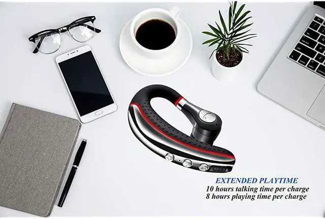 Alt view image 4 of 7 - Bluetooth Headset 50 HighFidelity Audio Wireless Bluetooth Earpiece Hands Free Business Earphones with Noise Reduction micCompatible iPhoneAndroid Cell Phones Other Bluetoothenabled Device