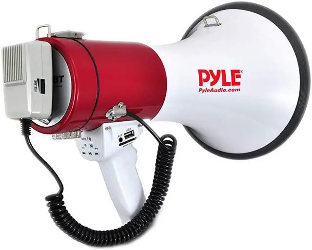 Main image of Megaphone Speaker PA Bullhorn with Builtin Siren 50 Watts Adjustable Volume Control and 1200 Yard Range Ideal for Football Soccer Baseball Hockey and Basketball Cheerleading Fans and Coaches or for S