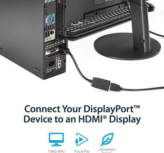 Alt view image 2 of 6 - com DisplayPort to HDMI Adapter 1920 x 1200 DP to HDMI Converter Plug and Play DisplayPort to HDMI Dongle DP2HDMI