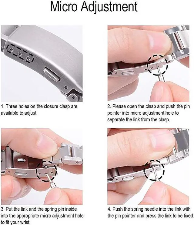 Alt view image 4 of 6 - for Apple Watch Band 38mm 40mm 42mm 44mm SE Series 6 Series 5 4 3 2 1 Adjustable Business Stainless Steel Metal WristBand for Men Women Gold 40mm38mm