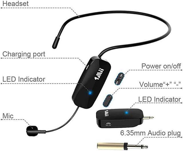 Alt view image 6 of 7 - Long Range Wireless Microphone Wireless Headset Mic System160ft Range 24G Wireless Microphone 2 in 1Fitness Microphone Headset for Speakers Voice Amplifier PA Speakers