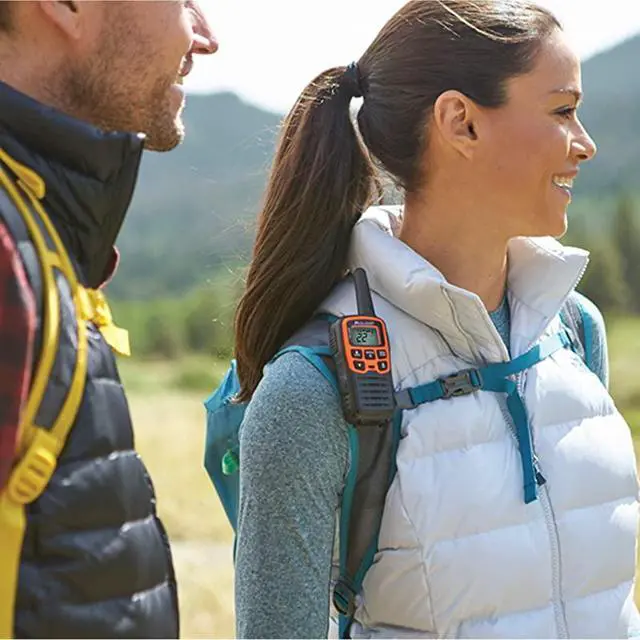 Alt view image 5 of 7 - XTALKER T51VP3 22 Channel FRS TwoWay Radio Extended Range Walkie Talkies 38 Privacy Codes NOAA Weather Alert Pair Pack BlackOrange