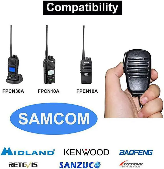 Alt view image 2 of 4 - Shoulder MicTwo Way Radio Speaker Mic with 35mm Audio Jack2 Pin Radio Mic with PTT for FPCN10A FPCN30A FPEN10A Compatible with Baofung Kenwood TYT HYT Retevis Radio 1 Pack