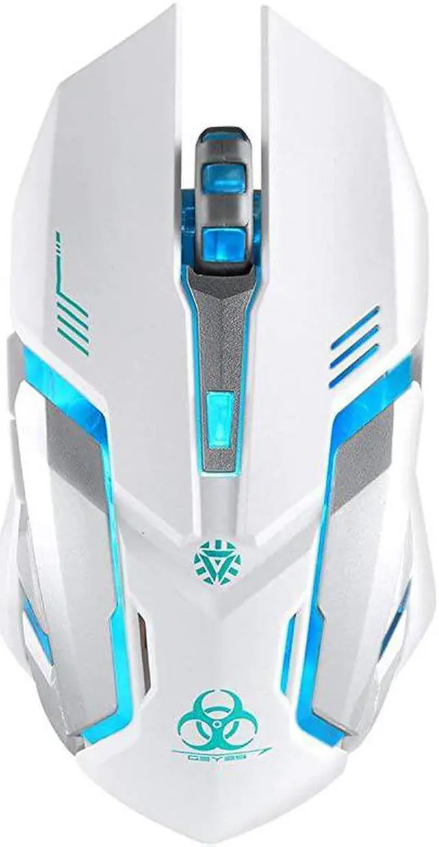 Main image of Wireless Gaming Mouse  C8 Silent Click Wireless Rechargeable Mouse with Colorful LED Lights and 240016001000 DPI 400mah Lithium Battery for Laptop and Computer C9N White