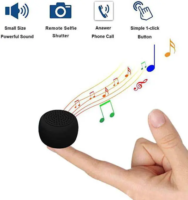 Alt view image 6 of 7 - The Smallest Mini Bluetooth Speaker  BTS0011 Wireless Small Bluetooth SpeakerPortable Speakers for HomeOutdoorTravelRechargeableCompatible with iPhone Samsung Black